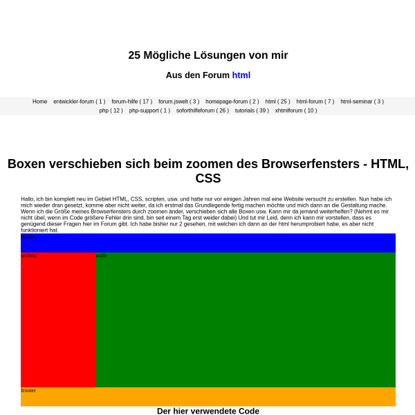 Boxen verschieben sich beim zoomen des Browserfensters - HTML, CSS